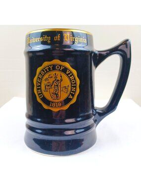 University of Virginia UVA Tankard Mug Stein Black Gold